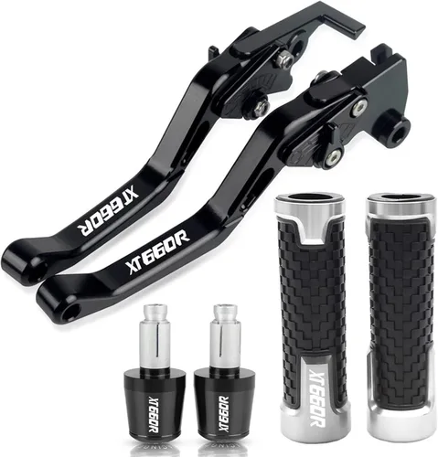 Vista 6 de Palancas de freno Accesorios de motocicleta CNC Palancas de embrague de freno Manillar Manillar Agarres extremos para Yamaha XT660R XT 660R