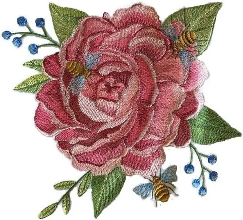 Vista 2 de Personalizado y único (floración de verano) flores bordadas para planchar y coser [6.85 pulgadas de ancho x 7.53 pulgadas de alto]