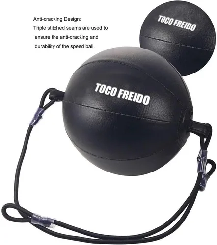 Vista 2 de TOCO FREIDO Bola de boxeo de doble extremo, bolsa de velocidad con niveles de dificultad Pelota refleja de boxeo con diadema, perfecta