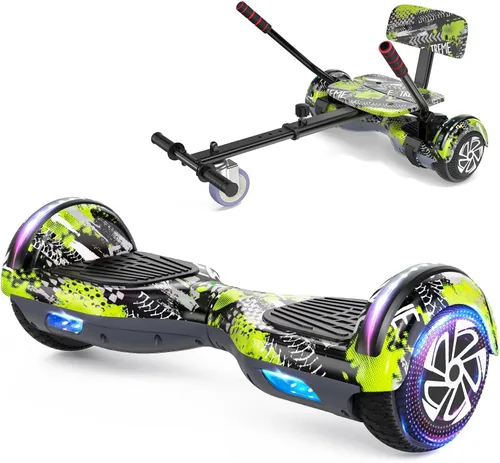 Vista 18 de SISIGAD Scooter de autoequilibrio con Bluetooth y ruedas LED de 6.5", para mayores de 6 años 02-Blanco