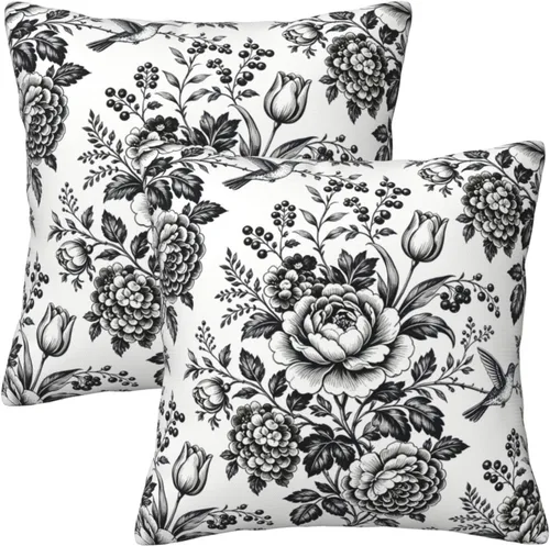 Vista 14 de Juego de 2 fundas de almohada geométricas abstractas de 18 x 18 pulgadas, color azul y marrón, fundas decorativas para sofá, sala de estar