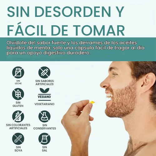Vista 4 de Maxi Health® Cápsulas de aceite de menta con jengibre e hinojo