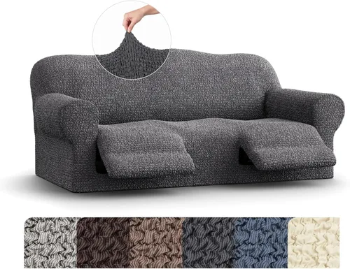 Vista 26 de PAULATO BY GA.I.CO. Mille Righe Collection funda para sofá reclinable, funda de tela de poliéster suave, 1 pieza, elástica, ajustable, protección