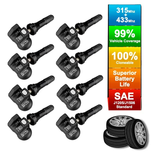 Vista 11 de Autel Sensores TPMS, sensor Mx programable para presión de neumáticos, 315 MHz + 433 MHz, nivel OE de presión (20 piezas, válvulas de metal)