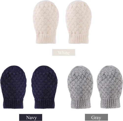 Vista 70 de Guantes de punto para bebés, niños y niñas, guantes de invierno para recién nacidos, guantes de 0 a 3 años
