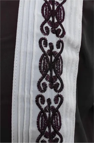 Vista 15 de Guytalk Camisa de manga corta de dos tonos de Guayabera cubana para hombre