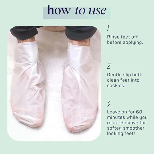 Vista 7 de Spa Life - Juego de calcetines hidratantes y bálsamo reparador de pies de menta refrescante para hombre, máscara hidratante revitalizante