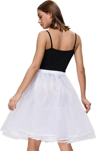 Vista 6 de Belle Poque Faldas de tutú de Navidad de los años 50 para mujer (3 capas), Blanco, púrpura