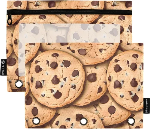 Vista 10 de Estuche para lápices de queso para carpeta de 3 anillas, estuche para lápices, bolsa de cosméticos con ventana transparente con cremallera