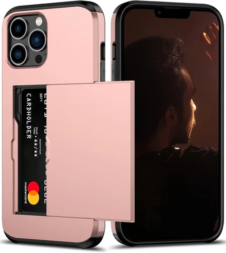Vista 13 de Nvollnoe Funda para iPhone 11 con tarjetero resistente de protección de doble capa a prueba de golpes, ranura para tarjetas oculta, funda delgada