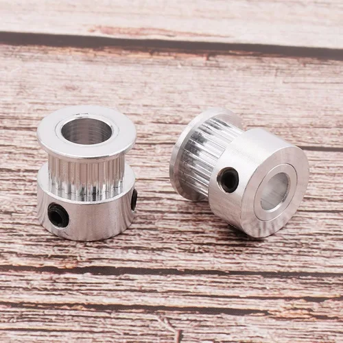 Vista 6 de Paquete de 5 poleas GT2 16 dientes 0.197 in diámetro 16T correa dentada rueda de polea aluminio para impresora 3D