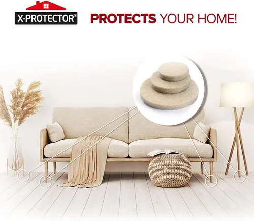 Vista 6 de X-Protector 357 piezas de almohadillas de fieltro para muebles color beige - Gran cantidad de protectores para suelos de madera dura con muchos
