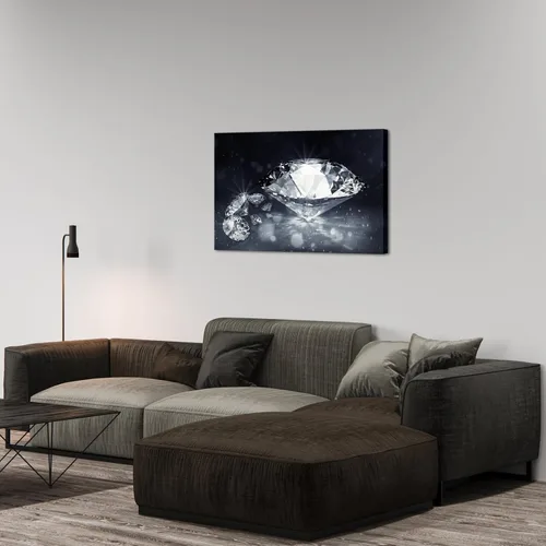 Vista 4 de Biuteawal Arte de pared de diamantes en blanco y negro con impresión de diamantes brillantes, pintura de moda, obra de arte moderna, decoración