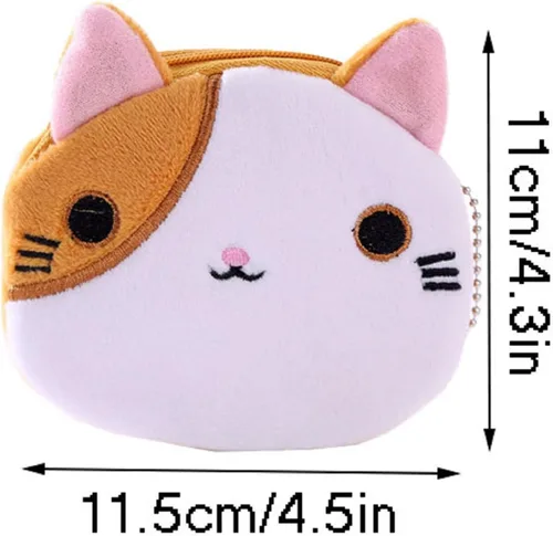 Vista 2 de MIAO JIN 12 piezas de dibujos animados gato cara bolsa monedero cremallera monedero monedero monedero lindo baratija joyería bolsa de regalo