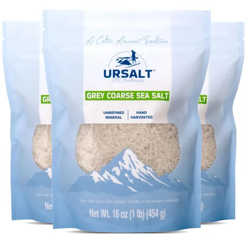 Vista 7 de URSALT Sal marina francesa gruesa gris – Sel Gris cosechada a mano de Francia (1 libra) – 82+ rica en minerales, 100% natural y sin refinar, sal