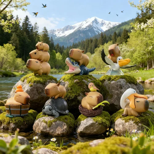 Vista 2 de Forest Capybara - Figuras de caja ciega, diseño aleatorio