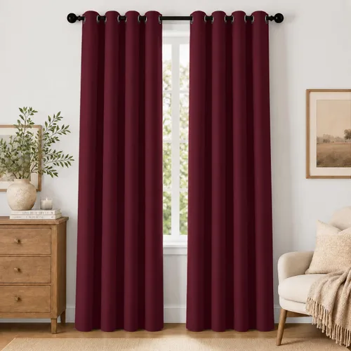 Vista 141 de Cortinas de oscurecimiento de habitación de 84 pulgadas de largo para dormitorio, sala de estar, cortinas térmicas aislantes con ojales