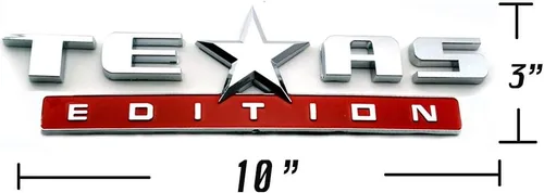 Vista 2 de 2 unidades plateado+rojo 3D Texas Edition Emblema Universal Calcomanía para Camión Coche Vehículo Automóvil