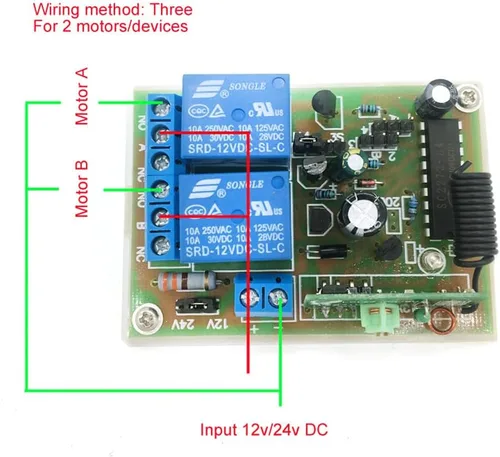 Vista 6 de Bringsmart Receptor controlador de CC de 3 vías 12V-24V 433MHz Control