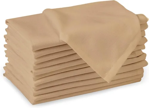 Vista 74 de Encasa XO Juego de 12 servilletas de tela de cóctel Servilletas de mesa de algodón puro Tamaño (9 x 9 pulgadas) B gris sólido Lavable a