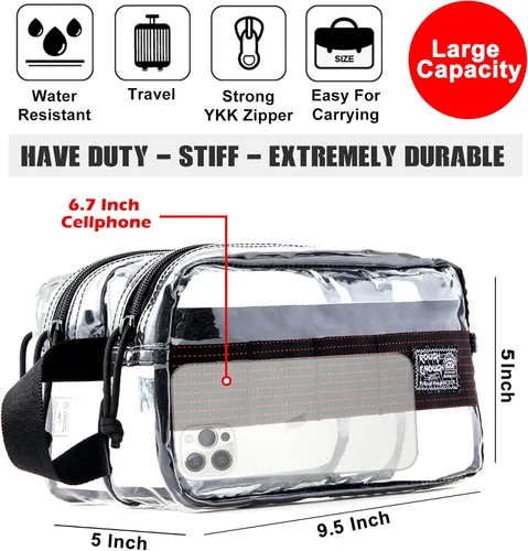 Vista 2 de Rough Enough - Neceser transparente para maquillaje, bolsa de maquillaje, paquete RE8562+RE8201