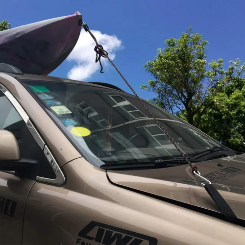 Vista 7 de Correas de cuerda, 1/4 pulgadas x 10 pies, polea de trinquete ajustable de bloqueo de cuerda resistente para canoa de kayak (paquete de 2)