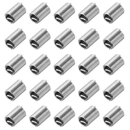 Vista 27 de uxcell 50 piezas de insertos de rosca de alambre 1/2-13 UNC 1D (1/2 ") 304 de acero inoxidable helicoidal tipo helicoidal kit de reparación de rosca