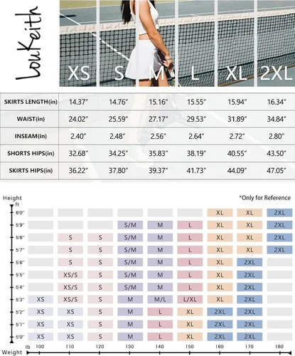 Vista 6 de LouKeith - Faldas pantalón deportivas de tenis y golf para mujer, pantalones cortos, de verano y con bolsillos para correr y entrenar