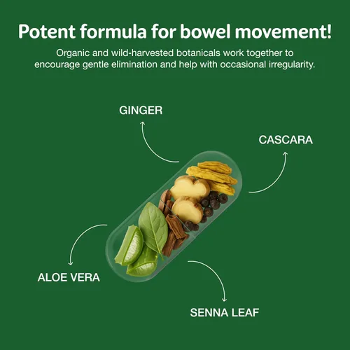Vista 4 de Simply Herbs Easy Go - Suplemento limpiador para adultos para apoyo a la salud del colon, ayuda para el movimiento intestinal, suavizante de heces