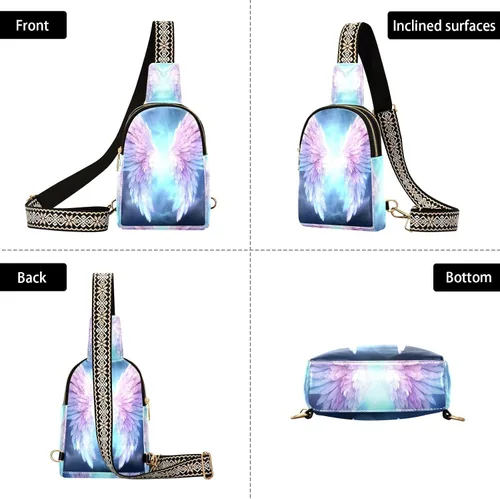 Vista 3 de Angel Wings Sling Bag for Women Fanny Packs for Women Small Leather Fanny Pack Crossbody Bags Fashion Waist Packs Chest Bag for Travel 21340512