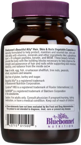 Vista 3 de Bluebonnet Nutrition Beautiful Ally - Colágeno hidrolizado de vacas alimentadas con pasto, péptidos de colágeno tipo 1 y 3, sin OMG, sin gluten, sin