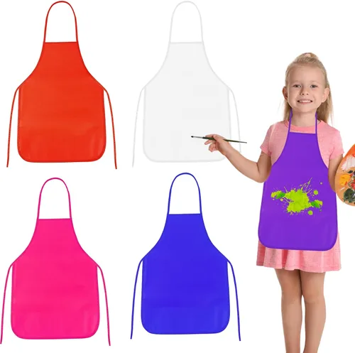 Vista 9 de PLULON 15 Piezas Delantales para Niños Delantales para Pintar Delantales Negros para Niños Delantales de Arte Batas a Granel para Actividades