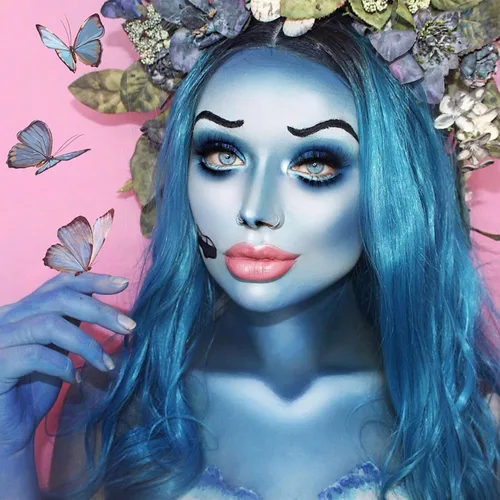 Vista 3 de CCBeauty - Juego de pintura facial profesional en paleta a base de aceite, 12 colores, para fiesta de arte, Halloween, con 10 pinceles azules