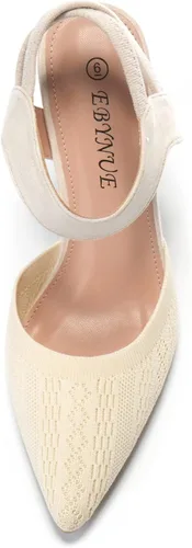 Vista 7 de EBYNUE Zapatos de tacón alto sexy para mujer, zapatos de vestir cómodos y puntiagudos de 4 pulgadas con punta cerrada, estilete de aguja para fiesta