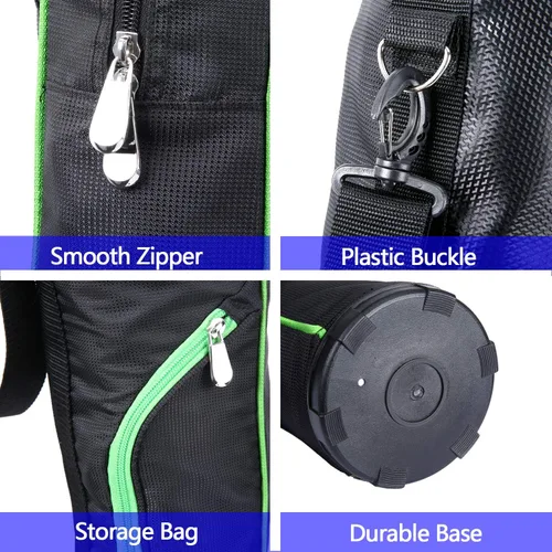 Vista 3 de Estuche de viaje para palos de golf, bolsa plegable con base dura, para práctica de campo de práctica, ligera, bolsa de transporte para 7 clubes