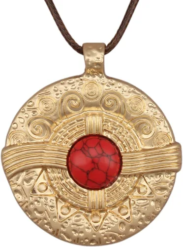Vista 27 de Jeilwiy Collar de cuero para mujer, collar funky, gargantilla de cuerda con colgante, joyería de estilo bohemio