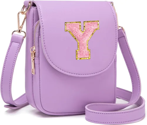 Vista 76 de Viverte Bolso Cruzado para Niñas Adolescentes Pequeñas, Bolso Inicial para Celular, Pequeña Cartera para Niños Pequeños, Bolso de Cuero con Tres