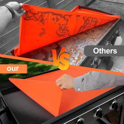Vista 6 de Blackstone Funda de silicona para parrilla de 36 pulgadas, fácil de cortar para adaptarse a 36, 30, 28, 22 pulgadas, Blackstone alfombrilla