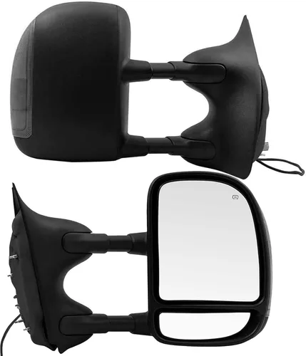 Vista 9 de PZ Espejos de remolque de reemplazo compatibles con Ford Econoline 2003-2014 E-150 E-250 E-350 E-450 E-550 / Juego de par manual de doble brazo