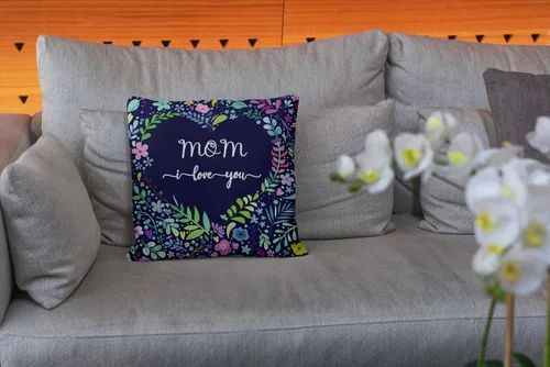 Vista 4 de MOM I Love You!Regalos significativos para mamá, ideas de regalo para mamá, regalos de cumpleaños para el día de la madre, funda de cojín de franela