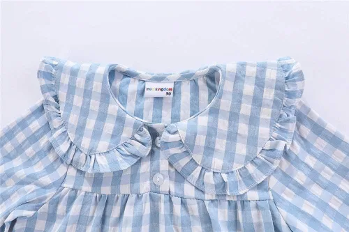 Vista 3 de Mud Kingdom Conjunto de pijama Boutique para niñas y niños, ropa de dormir de manga larga con cuello