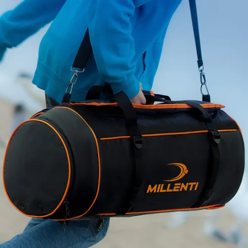Vista 4 de Millenti Bolsa deportiva para mujeres y hombres, mochila de viaje de fin de semana, bolsa de gimnasio de 40 l con compartimento para zapatos, bolsa
