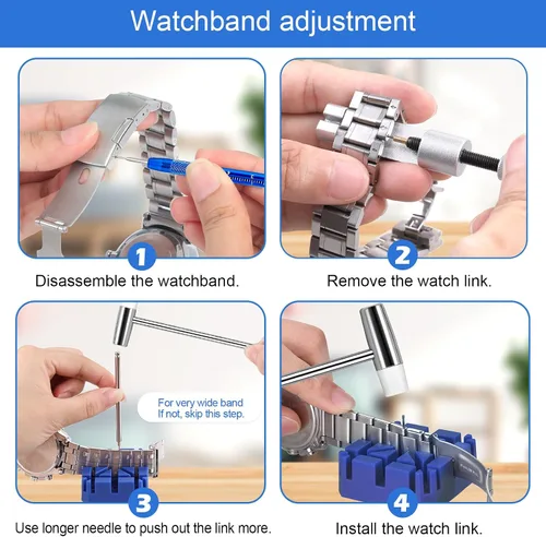 Vista 2 de JOREST Watch Repair Kit, for Watch Battery Replacement & Watch Link Removal and Resizing & Watch Opener, Watch Repair Screwdriver Set, Watch Wrench