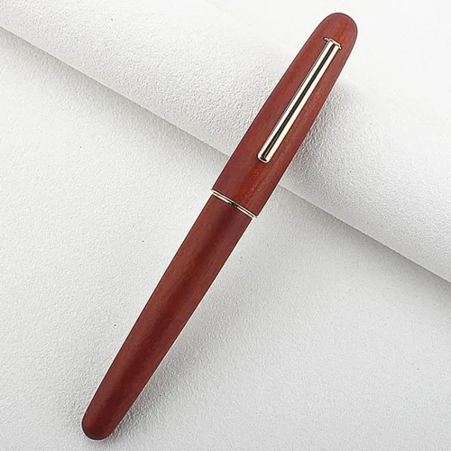 Vista 9 de Jinhao 9036 Natural Wood Vintage Fountain Pen Ink Pen (Fine Nib 0.5mm, Oak wood)