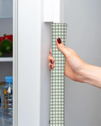 Vista 2 de Juego de 2 fundas para manijas de puerta de refrigerador verde salvia para lavavajillas, microondas, horno, nevera, estufa, electrodomésticos