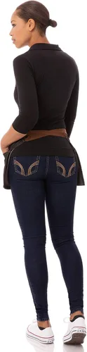Vista 2 de Delantal con pechera Memphis Chef Works, color negro (AB035-BLK-0)