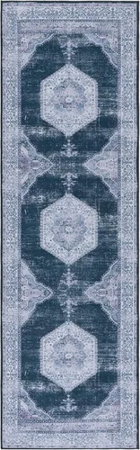 Vista 3 de SAFAVIEH Tucson Collection - Alfombra lavable de 2 pies 6 x 8 pies, color negro y beige, antideslizante, ideal para zonas de alto tráfico en sala