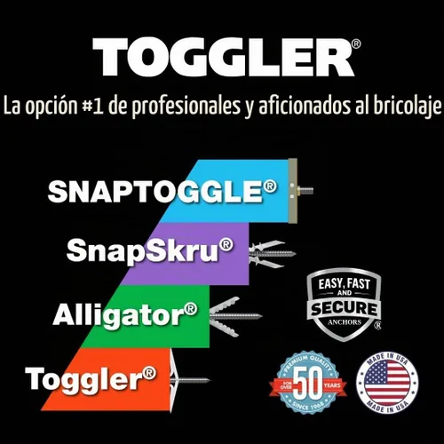 Vista 7 de TOGGLER Alligator AF6 ancla bridada con tornillos, polipropileno, fabricada en EE. UU., para tamaños de sujetadores de #6 a #12 (20)