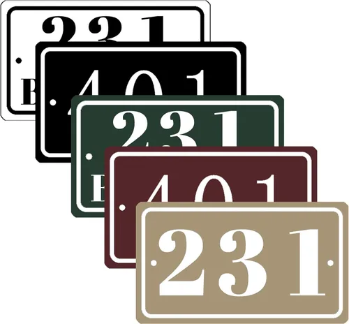 Vista 23 de Letrero de dirección personalizado para casa, placa de aluminio para número de casa, letrero de dirección horizontal, números de casa reflectantes