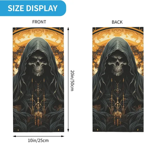Vista 4 de CASGTNZ grim reaper angel skull Death Dark Neck Gaiter Face Cover Balaclava Gaiter Mask for Men Women Bandana for Motorcycle Cycling Riding Skiing